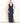 Woman posing wearing Navy Sara 2.0 Navy Sequin Lace Floor Length Dress from Connected Apparel