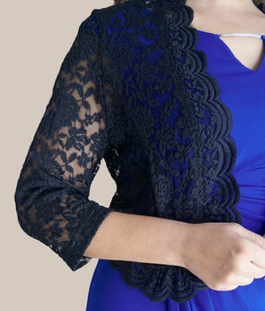 Talula Scalloped Lace Black Shrug