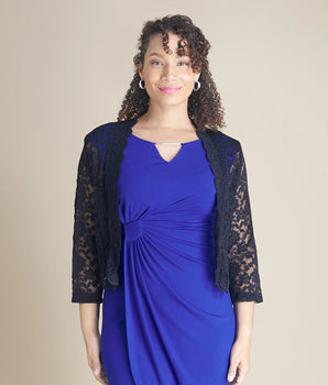 Talula Scalloped Lace Black Shrug