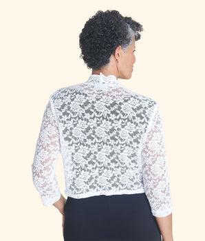 Talula Scalloped Lace White Shrug