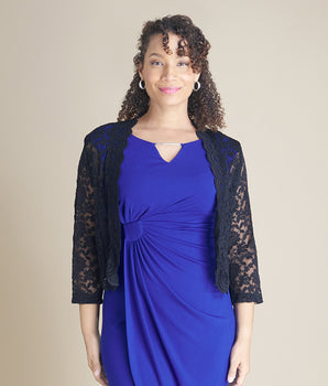 Talula Scalloped Lace Black Shrug