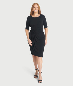 Lisa Black Faux Wrap Dress