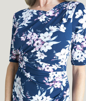 Carrie Floral Asymmetrical Wrap Dress