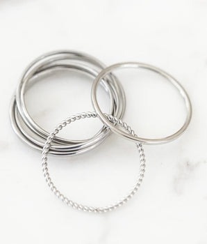 Goddess Collection - Silver Ring Set