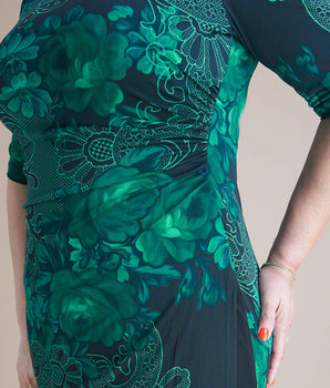Liz Hunter Green Floral Dress