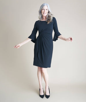 Lisa 2.0 Black Faux Wrap Dress