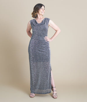Maren Silver Floor Length Dress