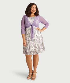 Suzie Orchid Floral Dress with Shrug