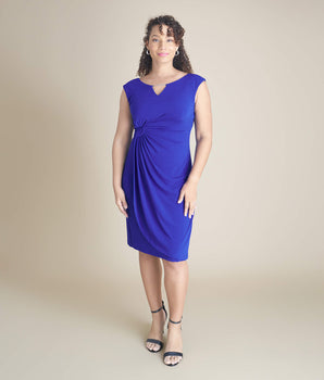 Lisa Metal Detail Bar Cobalt Sleeveless Dress