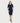 Lisa Navy Faux Wrap Dress