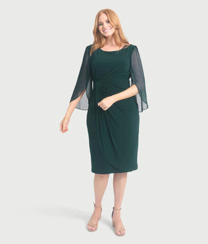 Lisette Hunter Green Faux Wrap Dress