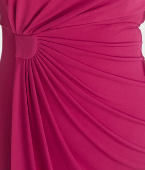 Lisette Deep Fuchsia Faux Wrap Dress