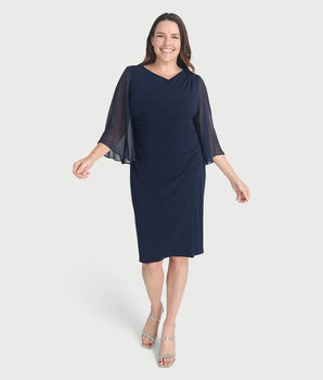 Carrie 2.0 Navy Knee Length Dress