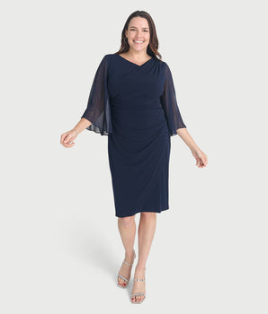 Carrie 2.0 Navy Knee Length Dress