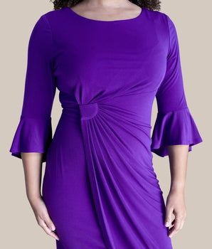 Lisa 2.0 Dark Purple Faux Wrap Dress