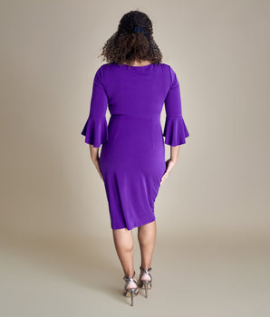 Lisa 2.0 Dark Purple Faux Wrap Dress