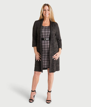 Nora Black Plaid Sheath Dress