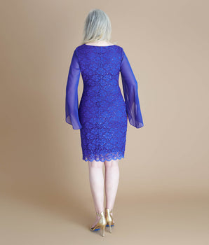Stevie Cobalt Sequin Lace Dress