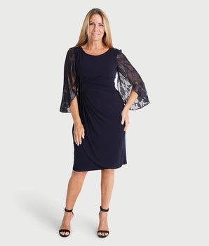 Lisette Midnight Faux Wrap Dress