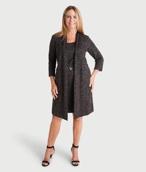 Lori Black Jacket Dress with Belt