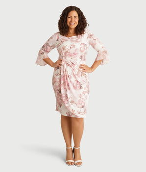 Lisa 2.0 Rose Floral Faux Wrap Dress