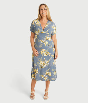 Danica Denim Floral Midi Dress