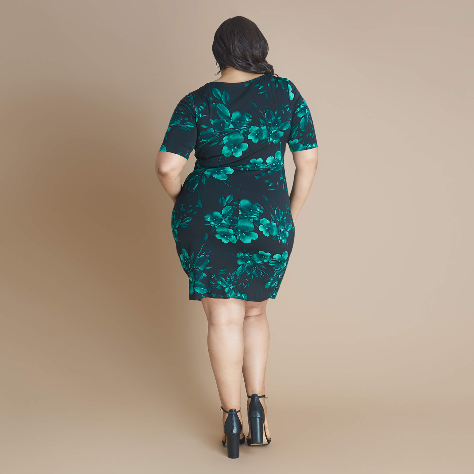 Carrie Hunter Green Asymmetrical Wrap Dress | Connected Apparel