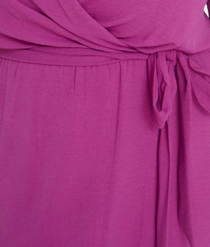 Shannon Magenta Maxi Wrap Dress