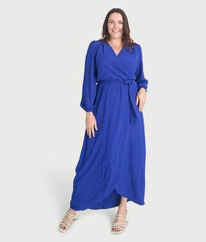 Shannon Sapphire Maxi Wrap Dress