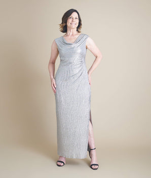 Turner Stone Cowl Neck Floor Length Dress