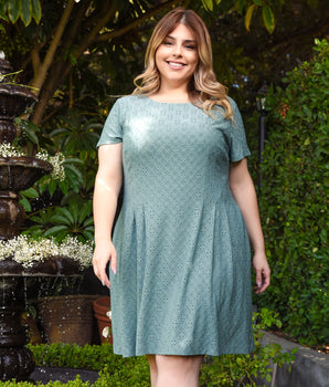 Maggie Sage Eyelet Two-Pocket Dress