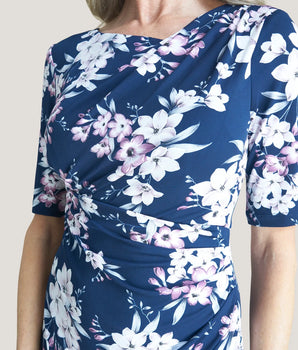 Carrie Floral Asymmetrical Wrap Dress