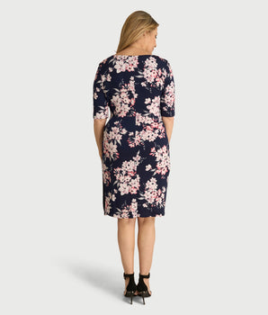 Liz Navy Floral Bodycon Dress