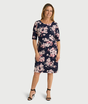 Liz Navy Floral Bodycon Dress