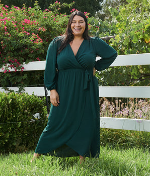 Shannon Hunter Green Maxi Wrap Dress