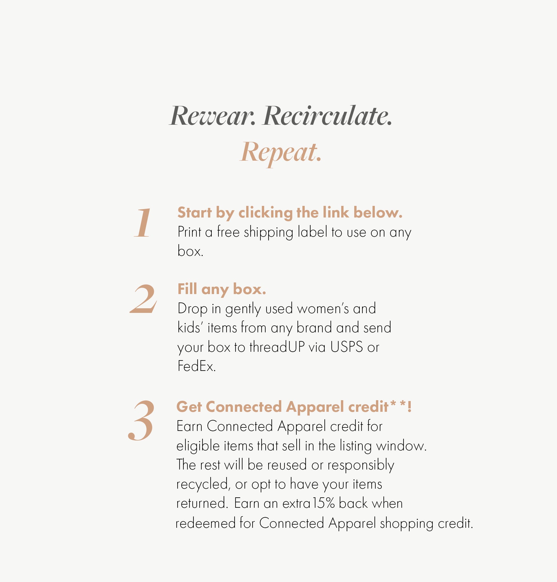 ReConnected X ThredUP Connected Apparel