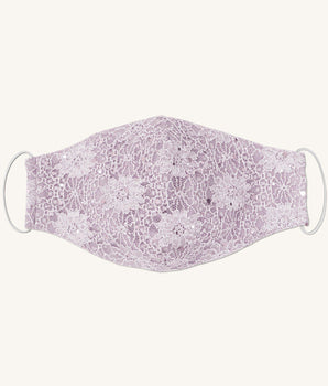 Woman posing wearing Orchid Lace Sequin Mask - Assorted Colors from Connected Apparel